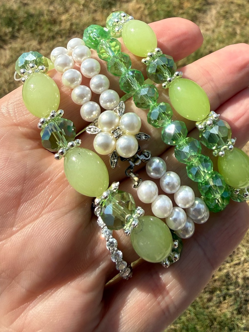Pearl & Crystal Multi-Strand Bracelet(4)